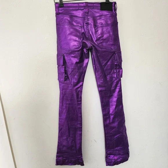 Valabasas Davinchi Purple Waxed Denim Purple Pants Size 28
